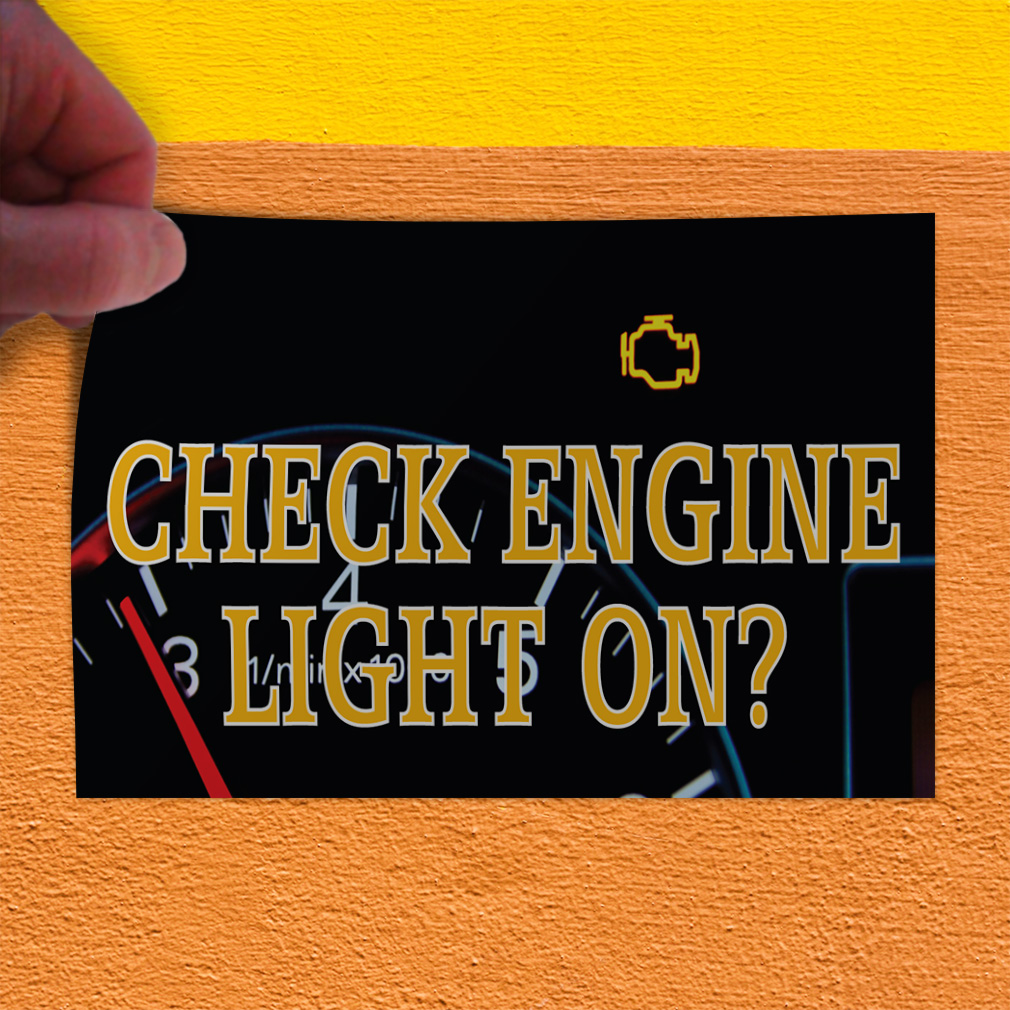 Translucent Check Engine Light Sticker Decal Stickers Check Engine Light on A Advertising Printing Store Sign ...