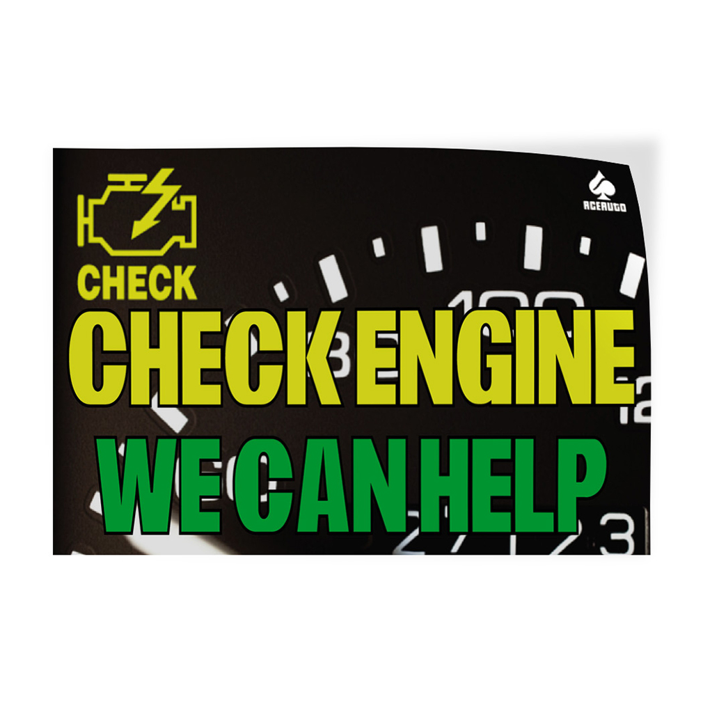 Decal Stickers Check Engine We Can Help Vinyl Store Sign Label ...