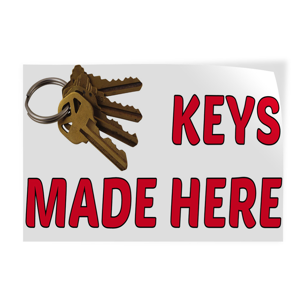 Decal Stickers Keys Made Here C Advertising Printing Vinyl Store Sign Label
