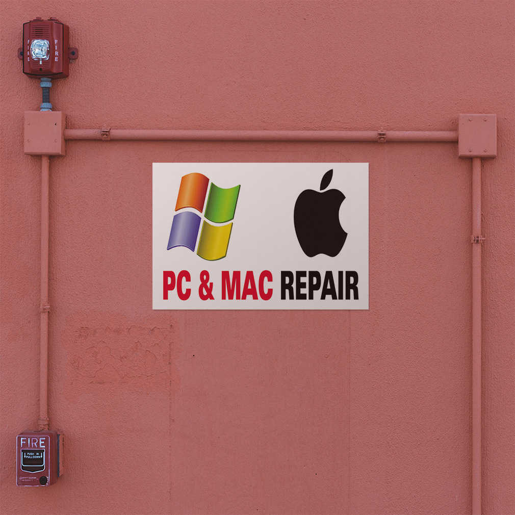 Decal Stickers Pc & Mac Repair A Advertising Printing Vinyl Store Sign ...