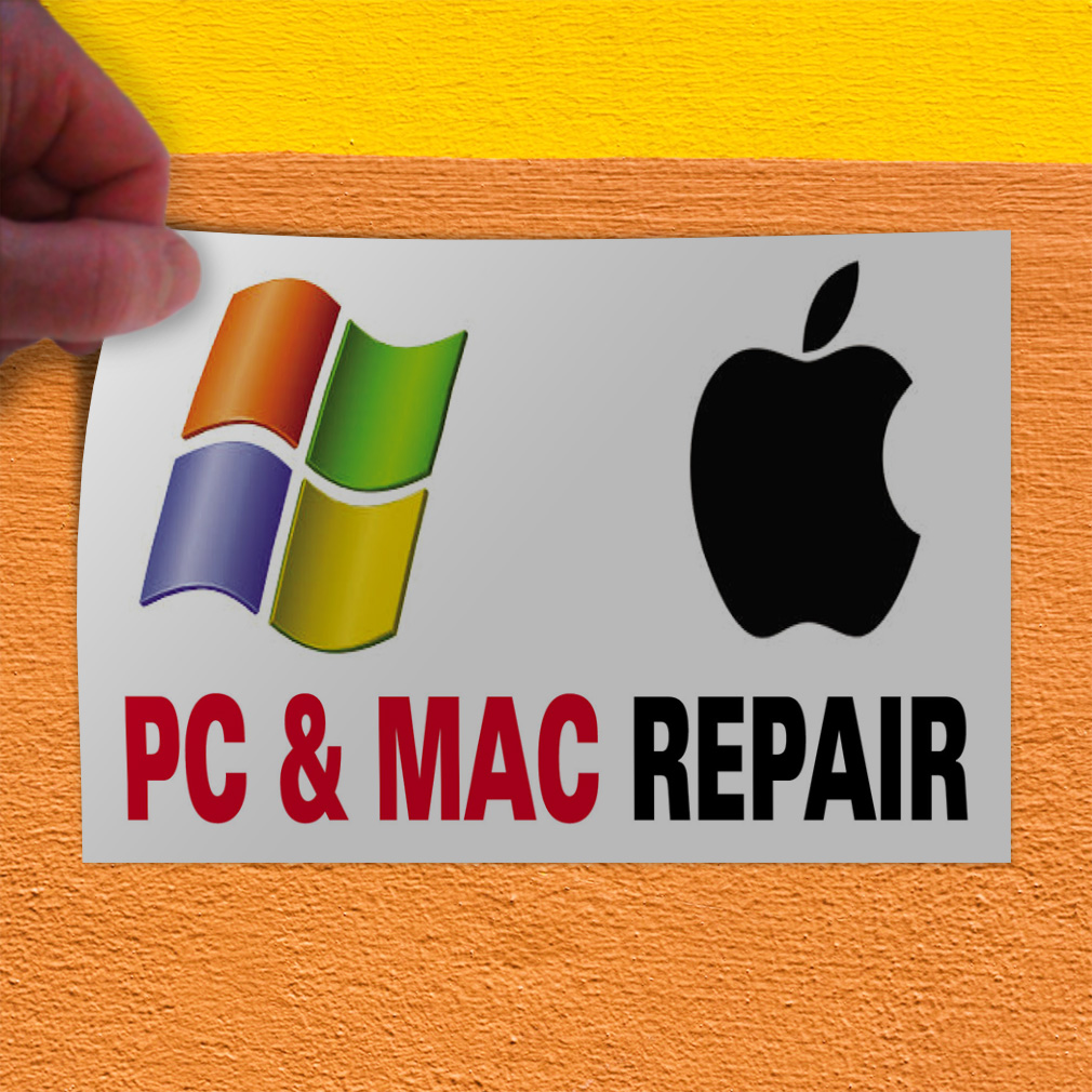 Decal Stickers Pc & Mac Repair A Advertising Printing Vinyl Store Sign ...