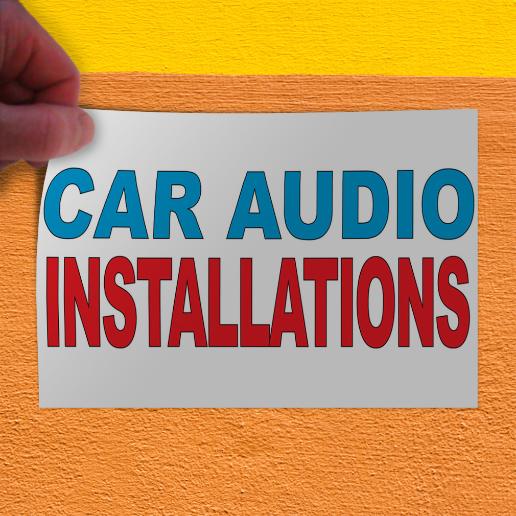 Red Audio Control Sticker Decal Stickers Car Audio Installations Blue Red Auto Car Repair Shop ...