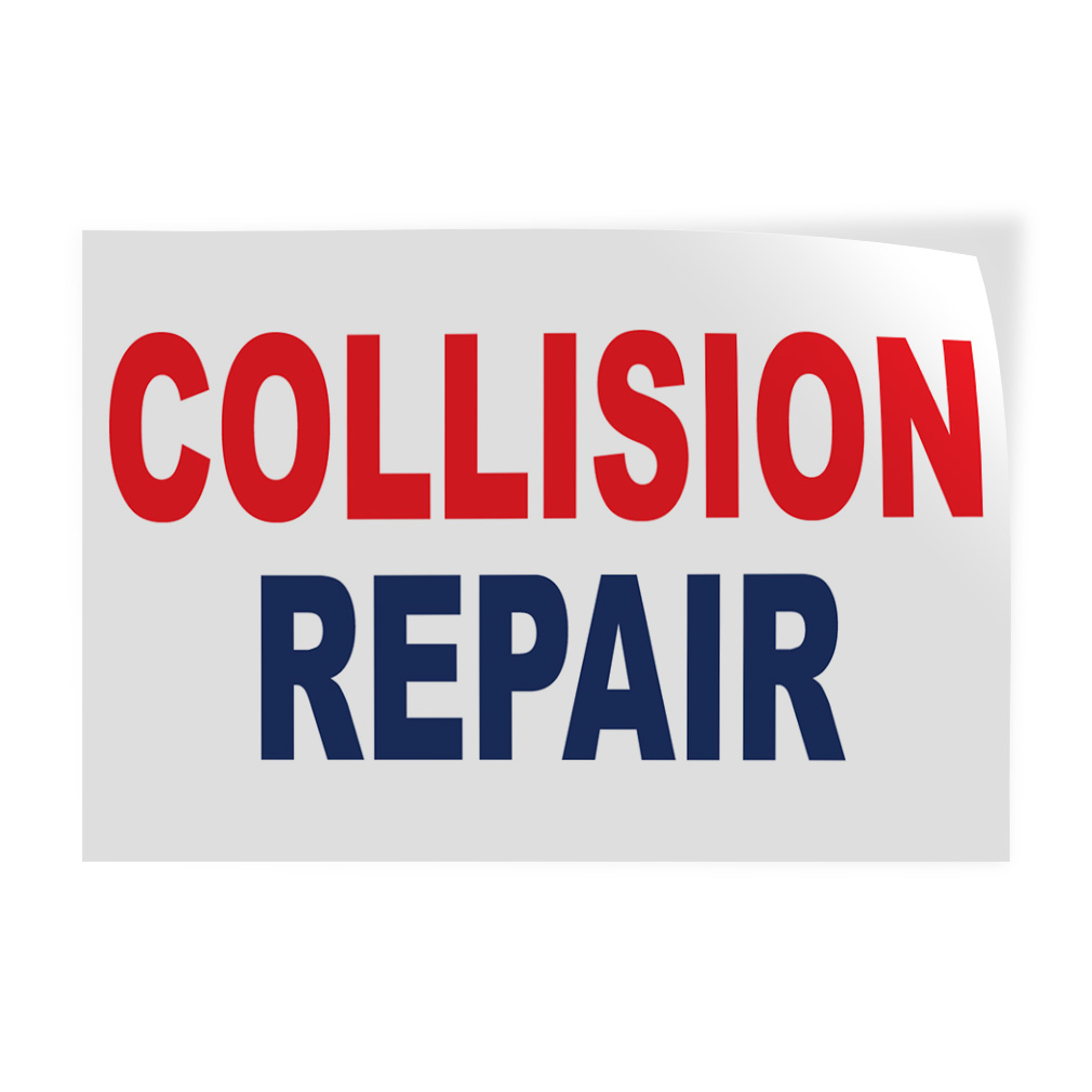 Decal Stickers Collision Repair Red Blue Auto Car Repair Shop Store ...