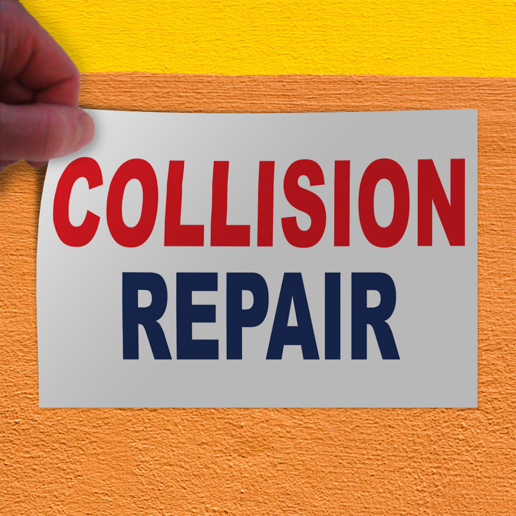 Decal Stickers Collision Repair Red Blue Auto Car Repair Shop Store ...