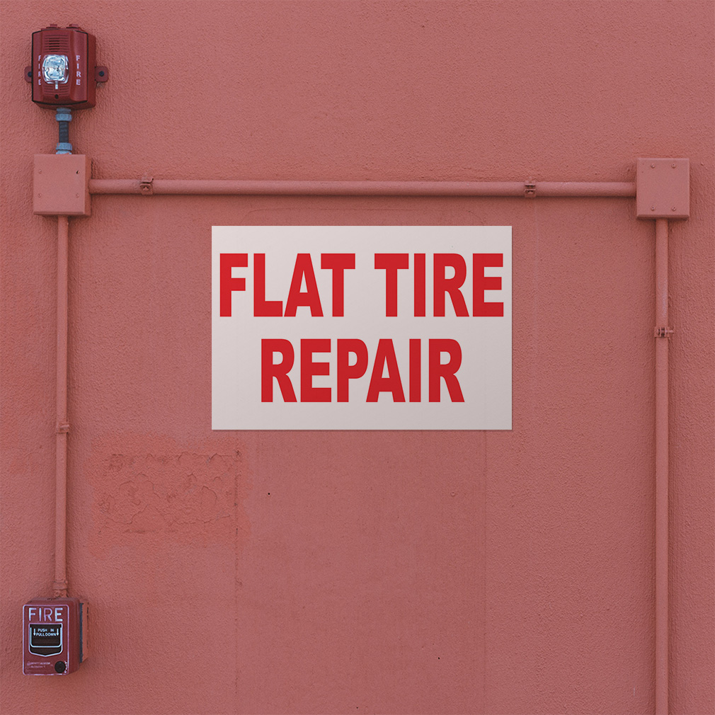 Decal Stickers Flat Tire Repair Red Auto Car Repair Shop Vinyl Store ...
