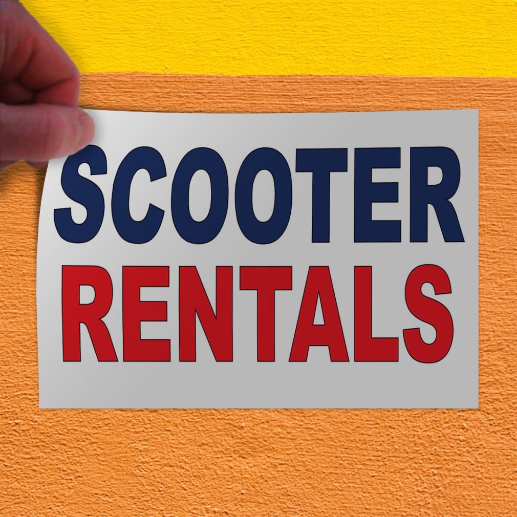 Decal Stickers Scooter Rentals Blue Red Auto Car Repair Shop Store Sign ...