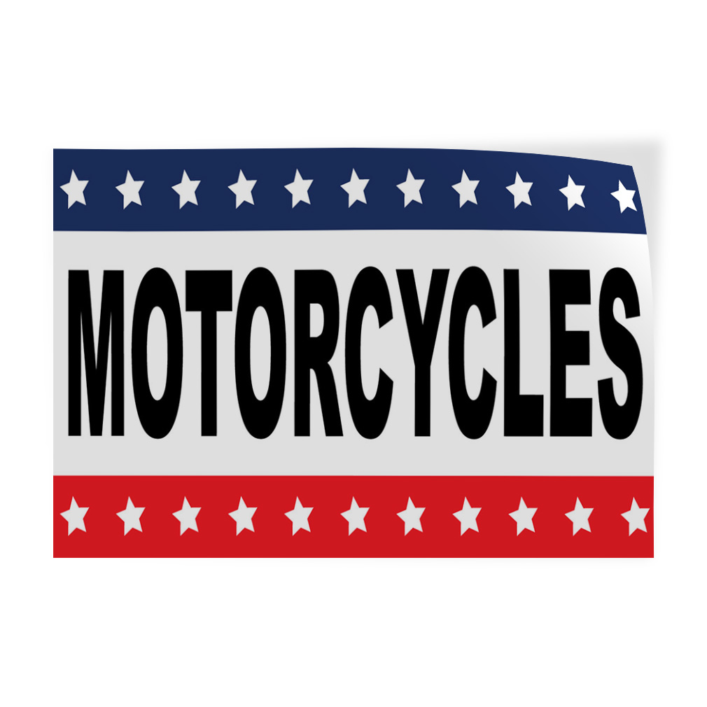 Decal Stickers Motorcycles Black Red Blue Auto Car Repair Shop Store Sign Label