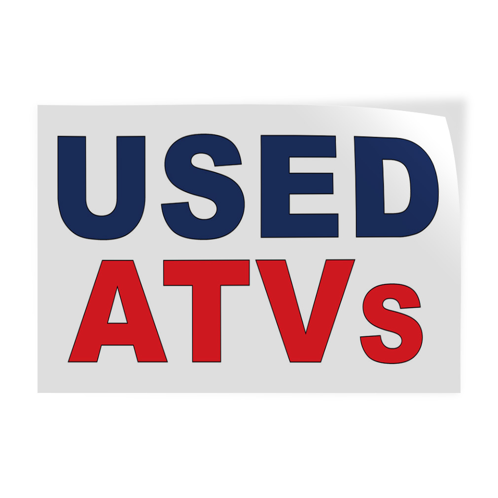 Decal Stickers Used Atvs Blue Red Auto Car Repair Shop Vinyl Store Sign Label