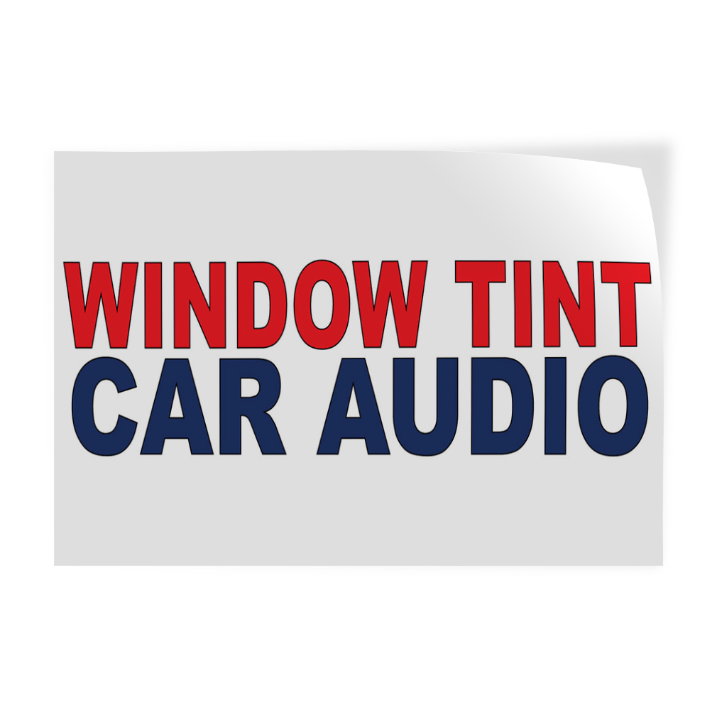 Decal Stickers Window Tint Car Audio Red Blue Auto Car Repair Shop Vinyl