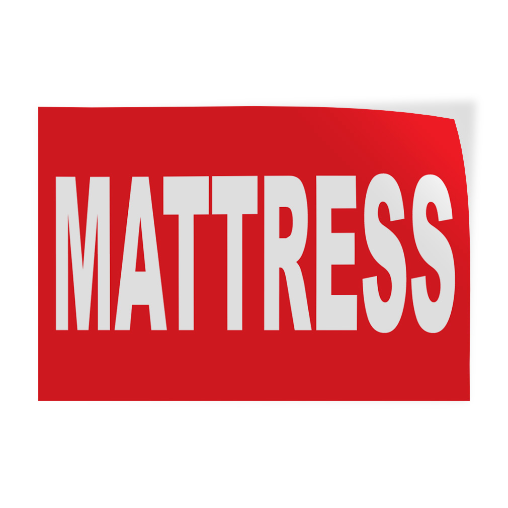 Decal Stickers Mattress Red Background Vinyl Store Sign Label Retail