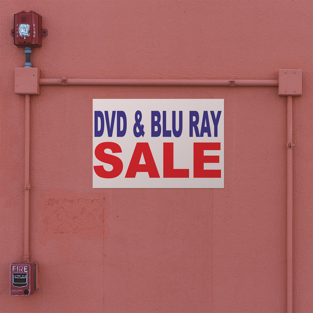 Decal Stickers Dvd&Blu Ray Sale Blue Red Vinyl Store Sign Label ...