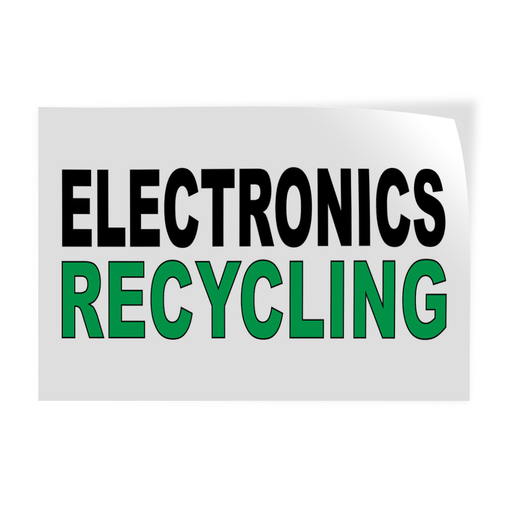 Decal Stickers Electronics Recycling Black Green Vinyl Store Sign Label Business