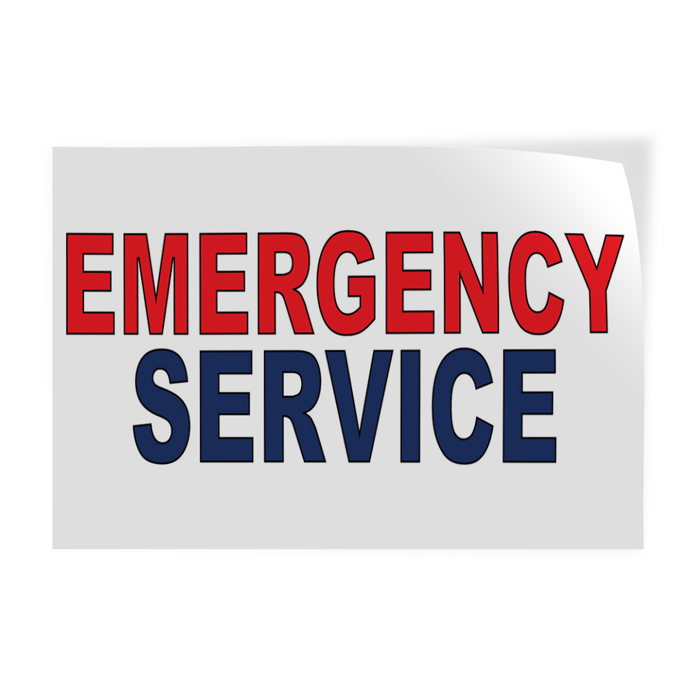 Decal Stickers Emergency Service Red Blue Vinyl Store Sign Label Health Care
