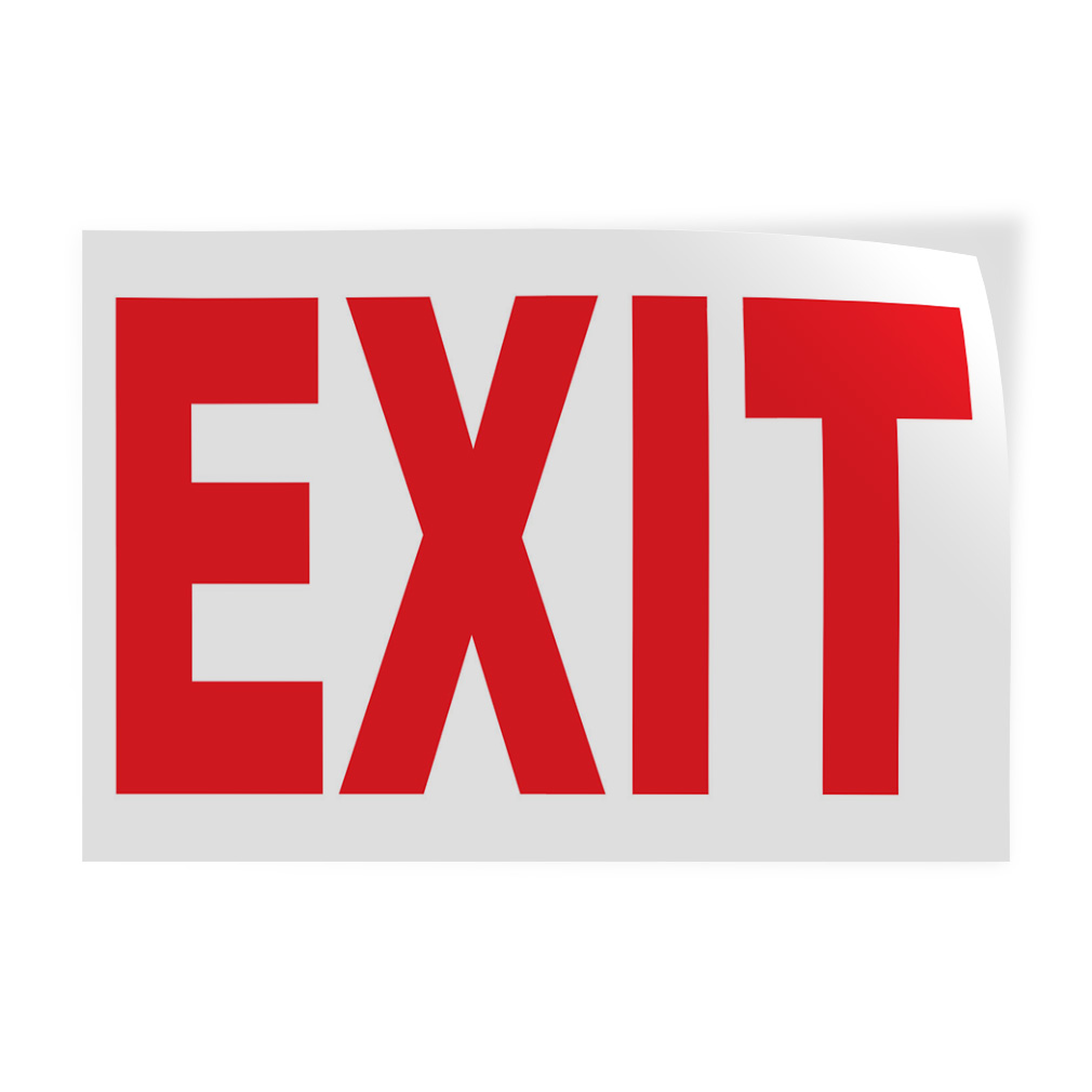 Decal Stickers Exit Red Vinyl Store Sign Label Business