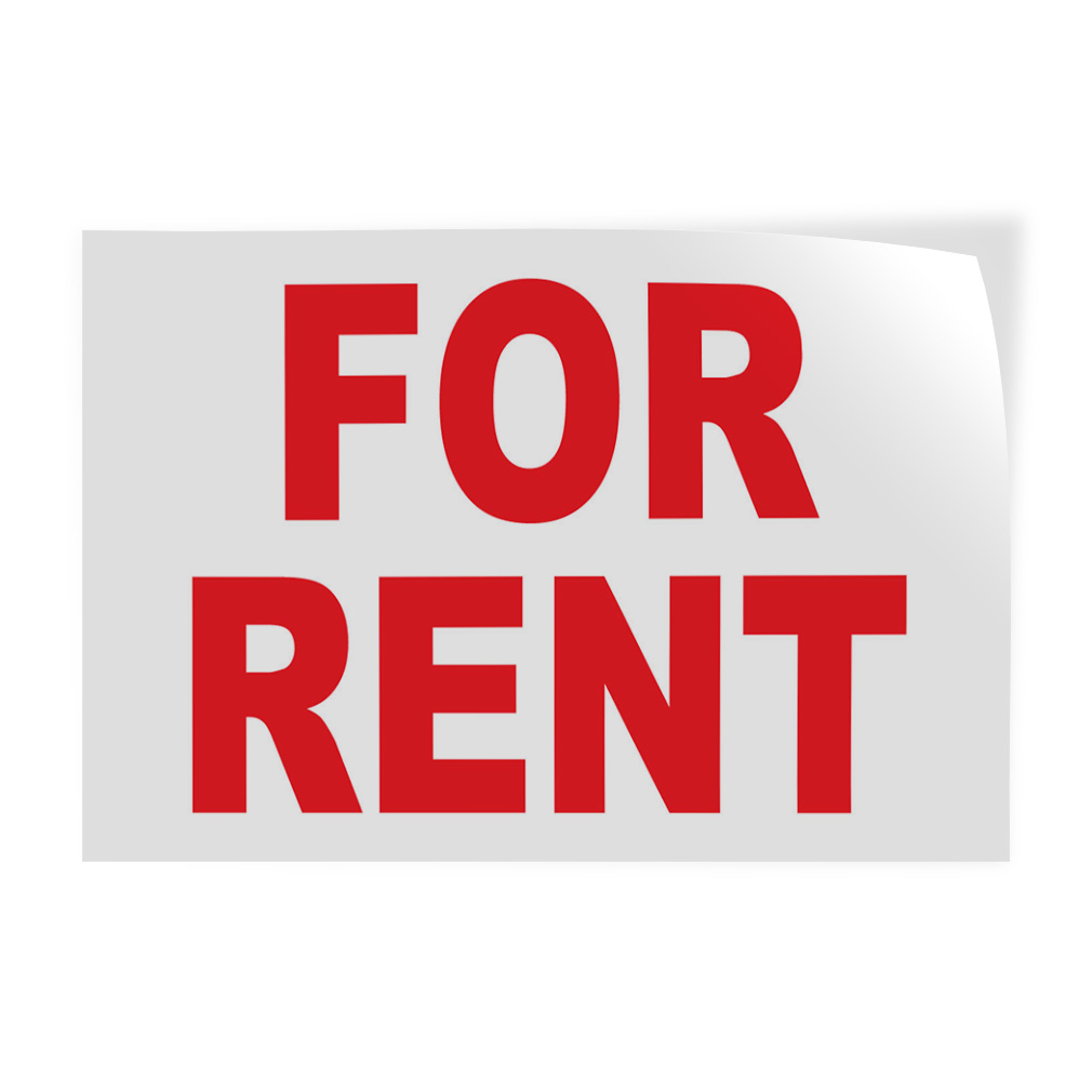 Decal Stickers For Rent Red Vinyl Store Sign Label Business | eBay