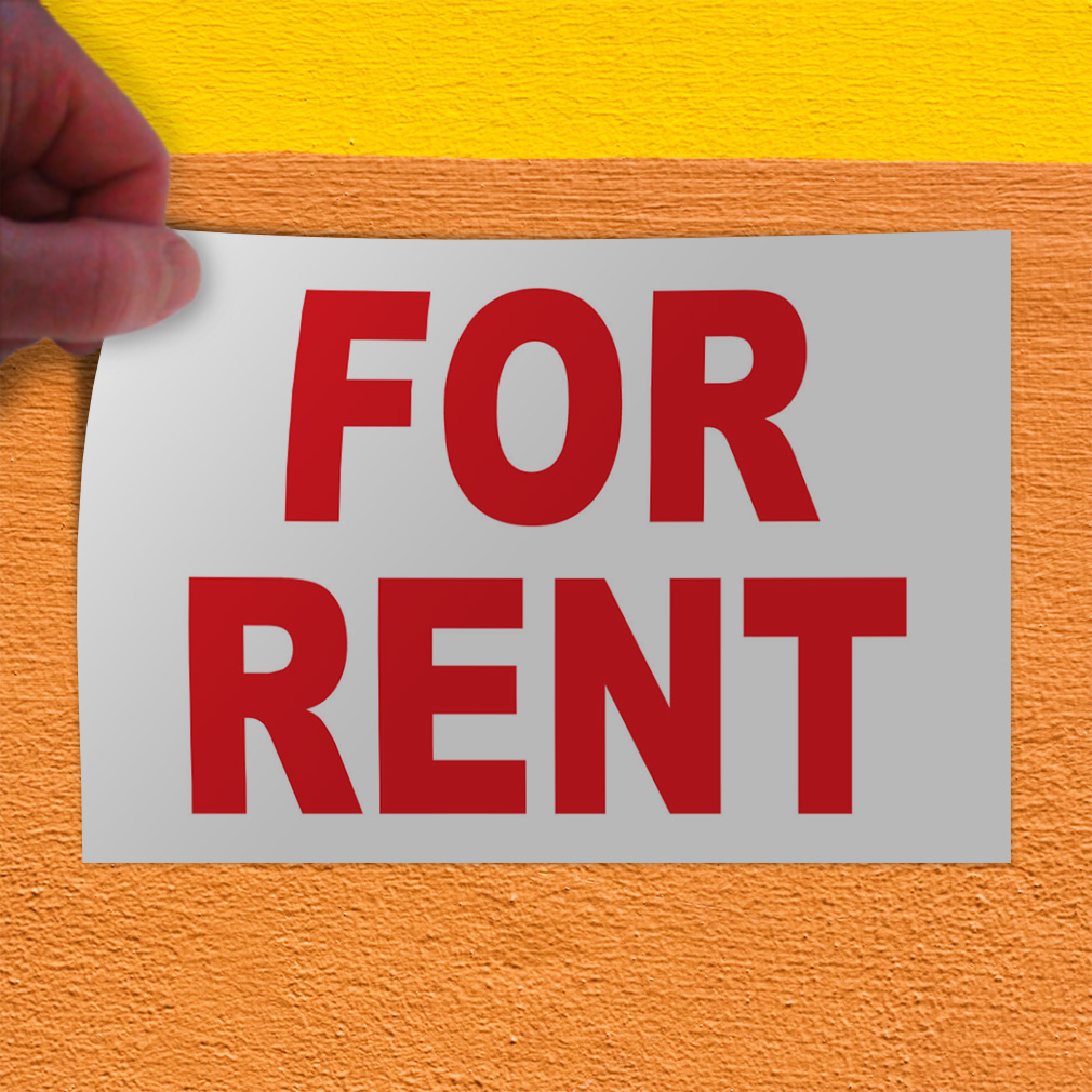 Decal Stickers For Rent Red Vinyl Store Sign Label Business | eBay