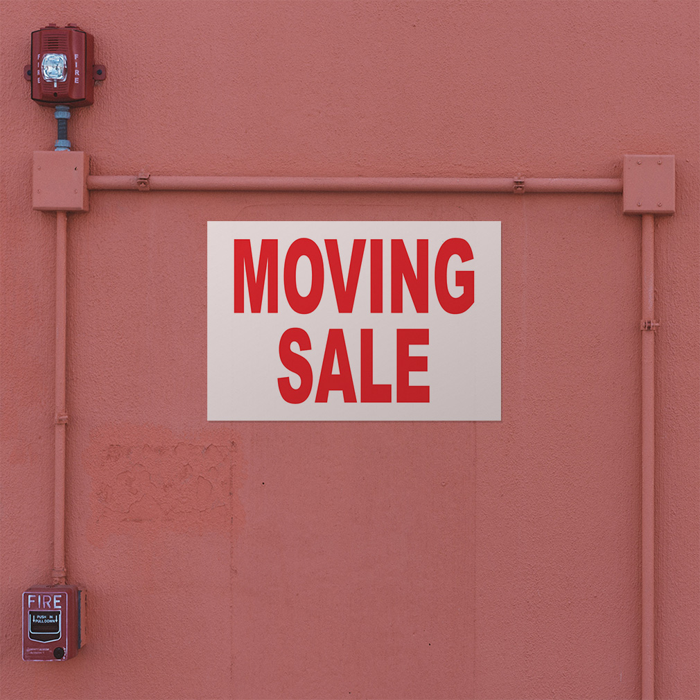 Shop Sign Moving Decal Stickers Moving Sale Red Vinyl Store Sign Label Business | eBay