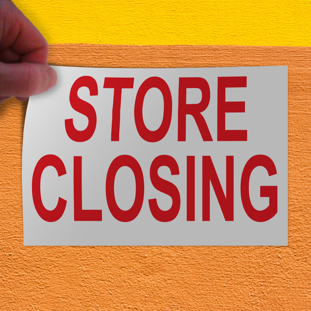 Decal Stickers Store Closing Red Vinyl Store Sign Label Business | eBay