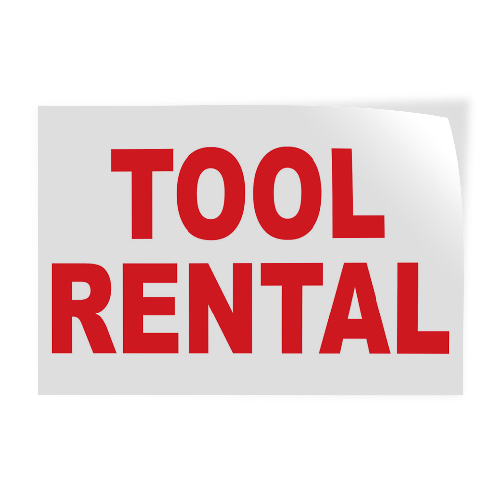 Decal Stickers Tool Rental Red Vinyl Store Sign Label Business | eBay