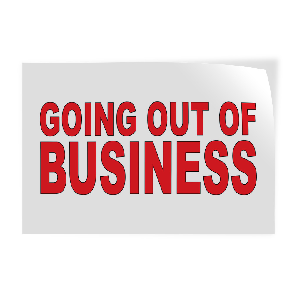 Decal Stickers Going out of Business Red Vinyl Store Sign Label Business