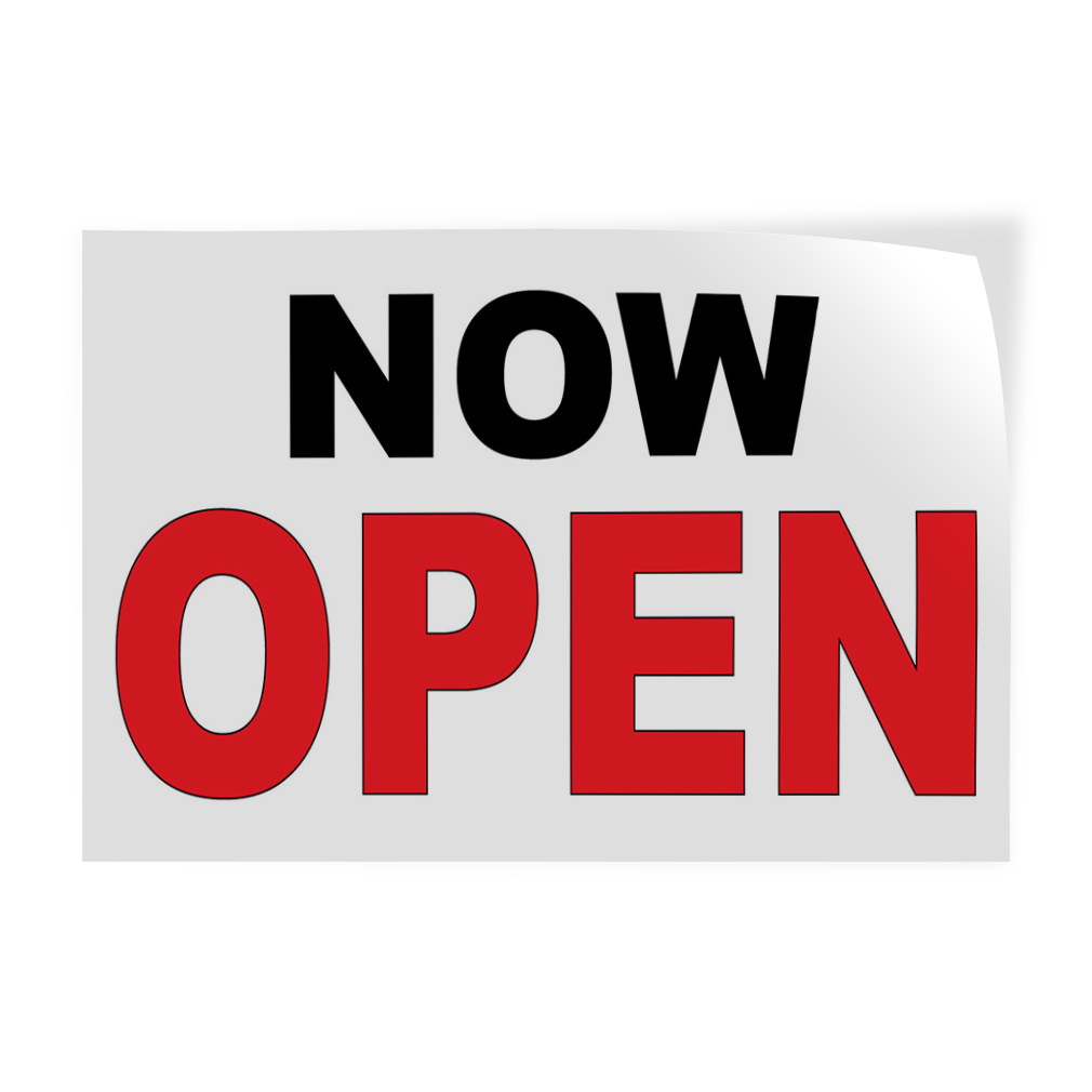 Decal Stickers Now Open Black Red C Vinyl Store Sign Label Business | eBay