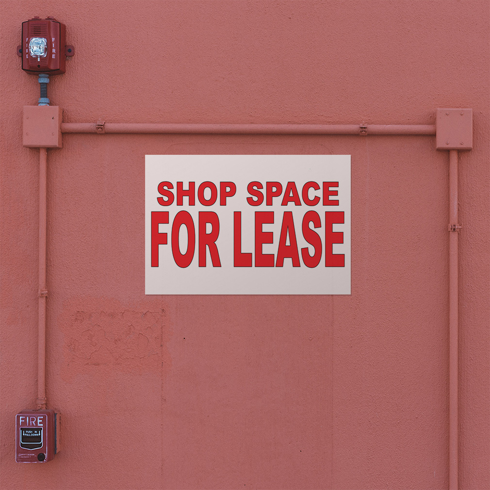 Store For Rent Sticker Decal Stickers Shop Space for Lease Red Vinyl Store Sign Label Business ...