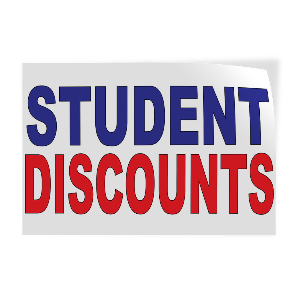 Decal Stickers Student Discounts Blue Red Vinyl Store Sign Label Business