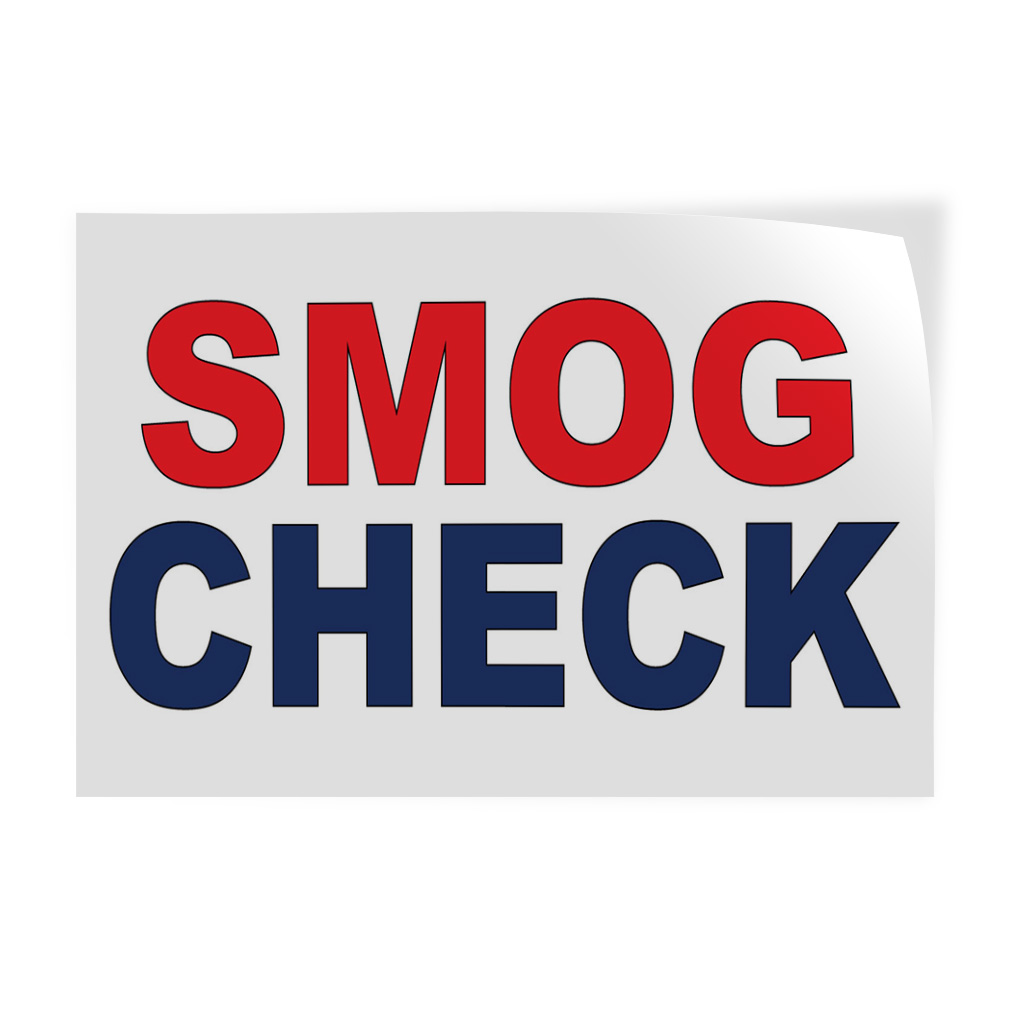 Smog Test Sticker Decal Stickers Smog Check Red Blue Vinyl Store Sign Label Automotive | eBay