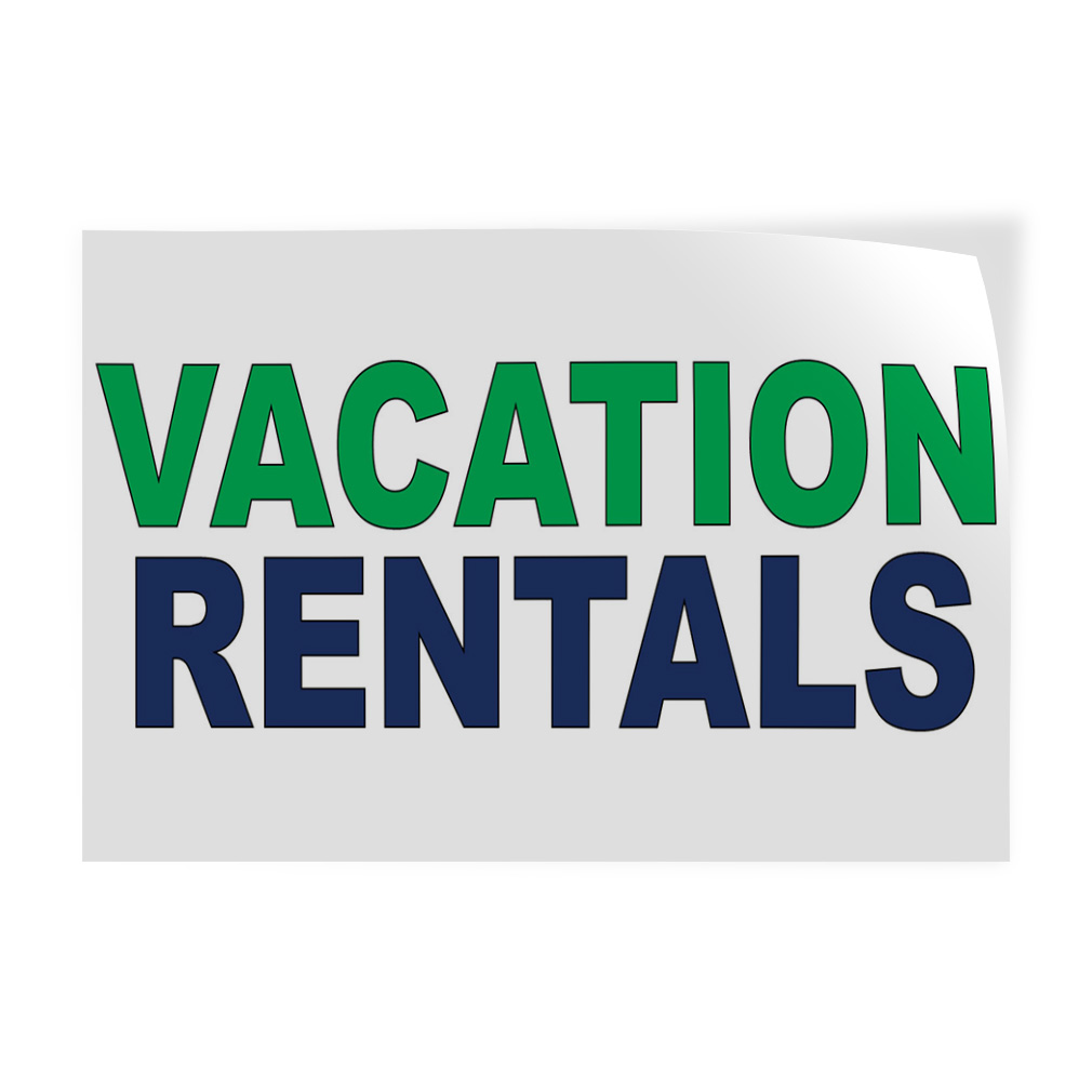 Short Term Rental Program Sticker Decal Stickers Vacation Rental Green Blue Vinyl Store Sign Label ...