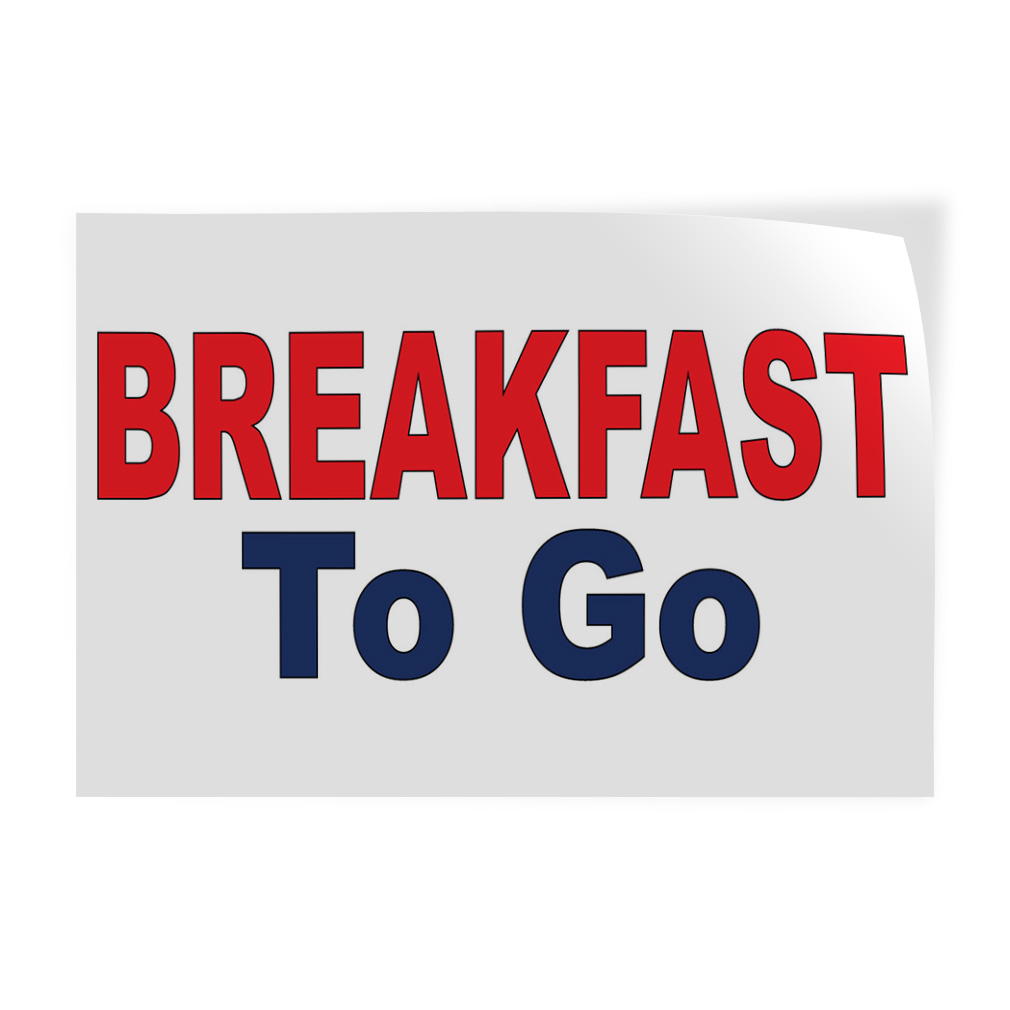 Decal Stickers Breakfast to Go Red Blue Food Bar Restaurant Food Truck ...