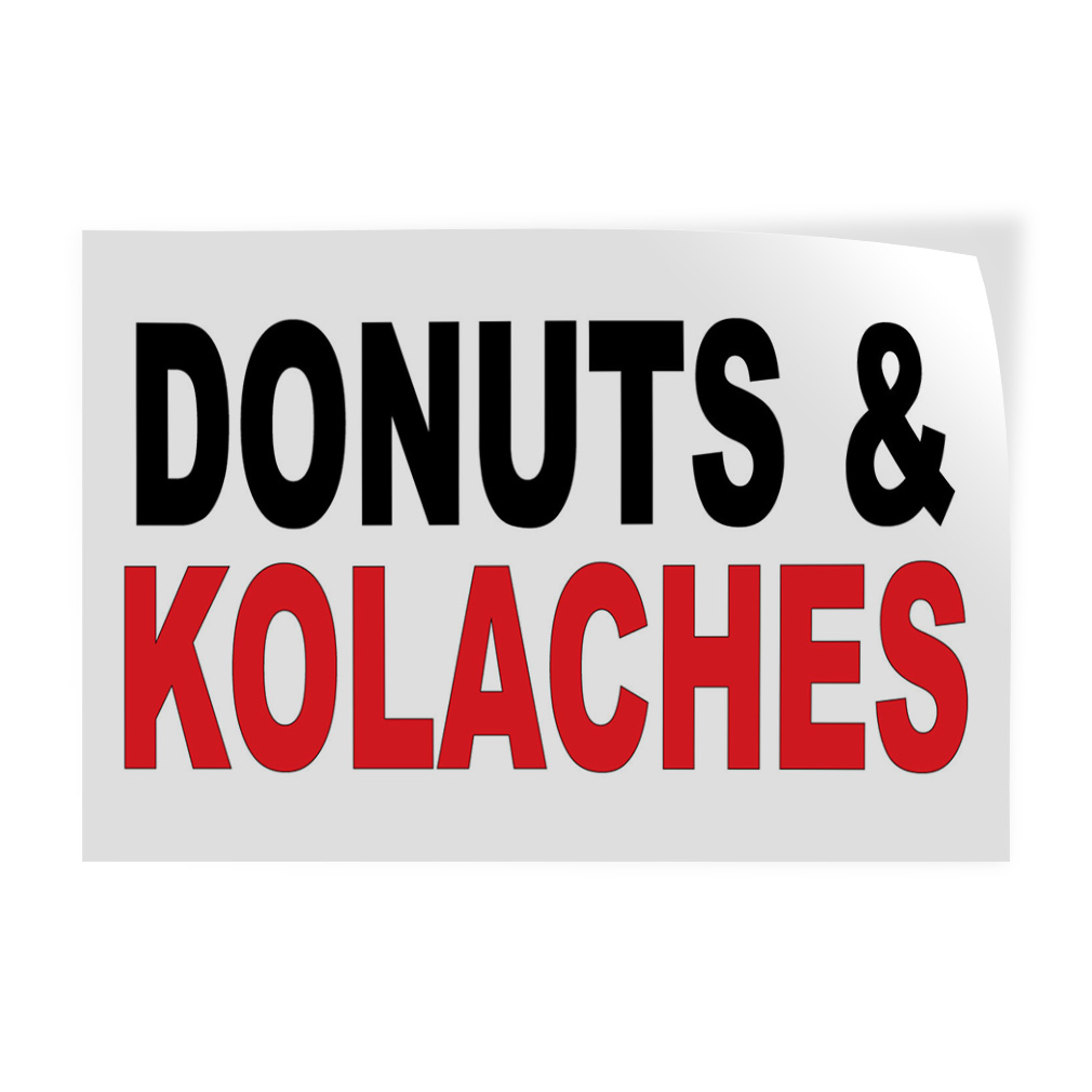 Decal Stickers Donuts & Kolaches Black Red Food Bar Restaurant Food ...