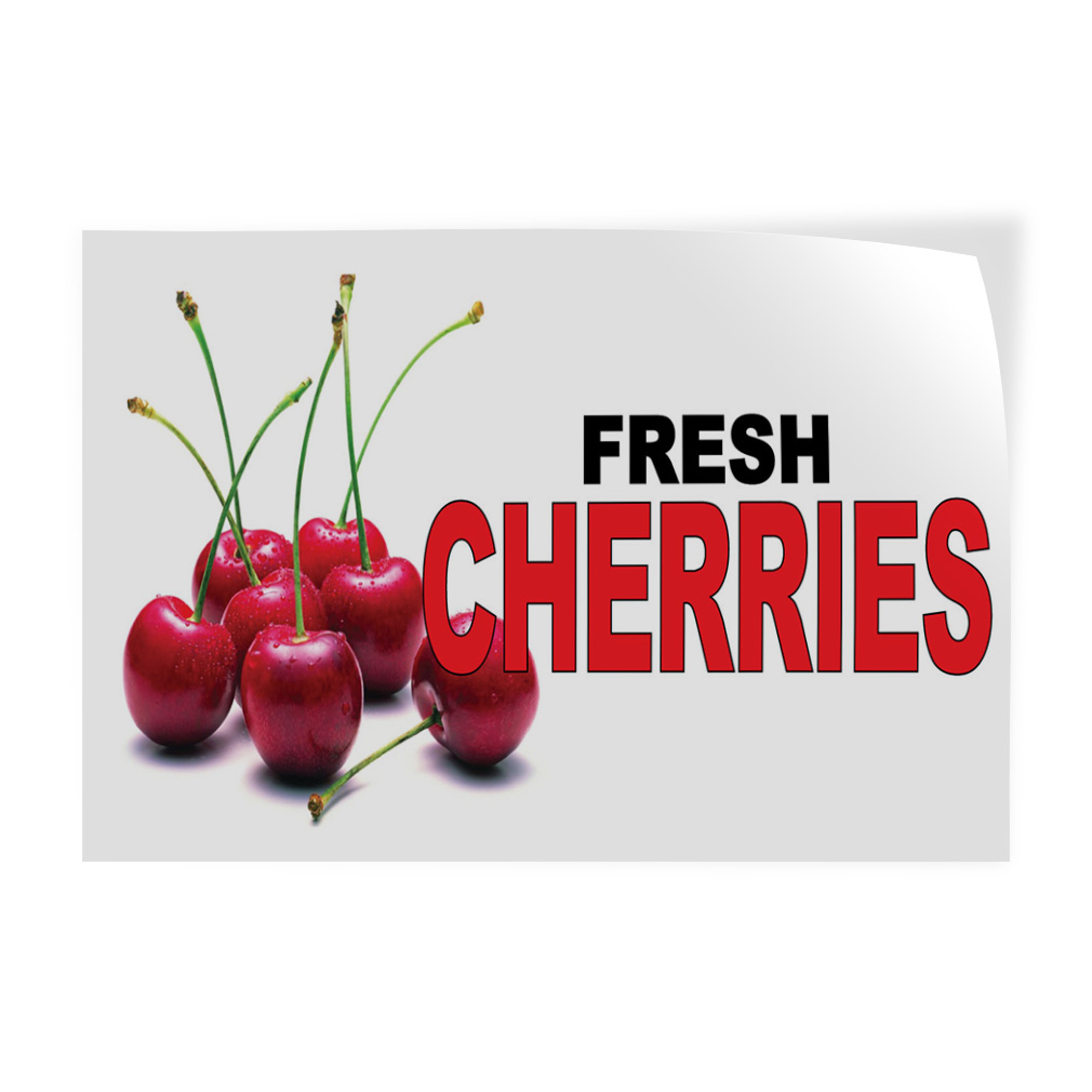Decal Stickers Fresh Cherries Black Red Food Bar Restaurant Food Truck Vinyl