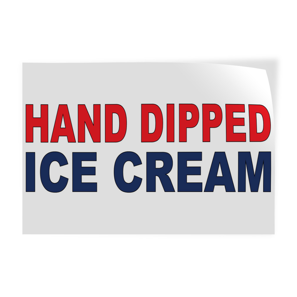 Decal Stickers Hand Dipped Ice-Cream Red Blue Food Bar Restaurant Food Truck
