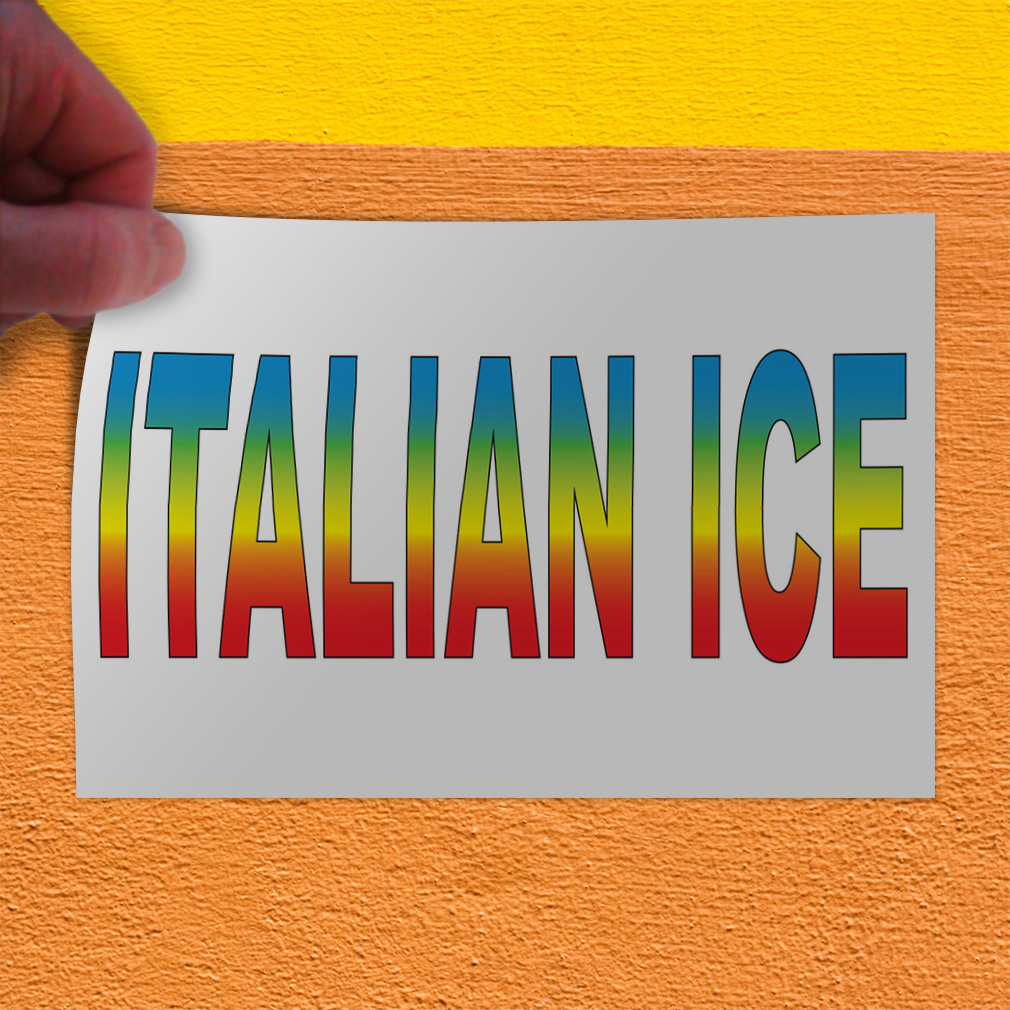 Decal Stickers Italian Ice Blue Yellow Red Food Bar Restaurant Food ...